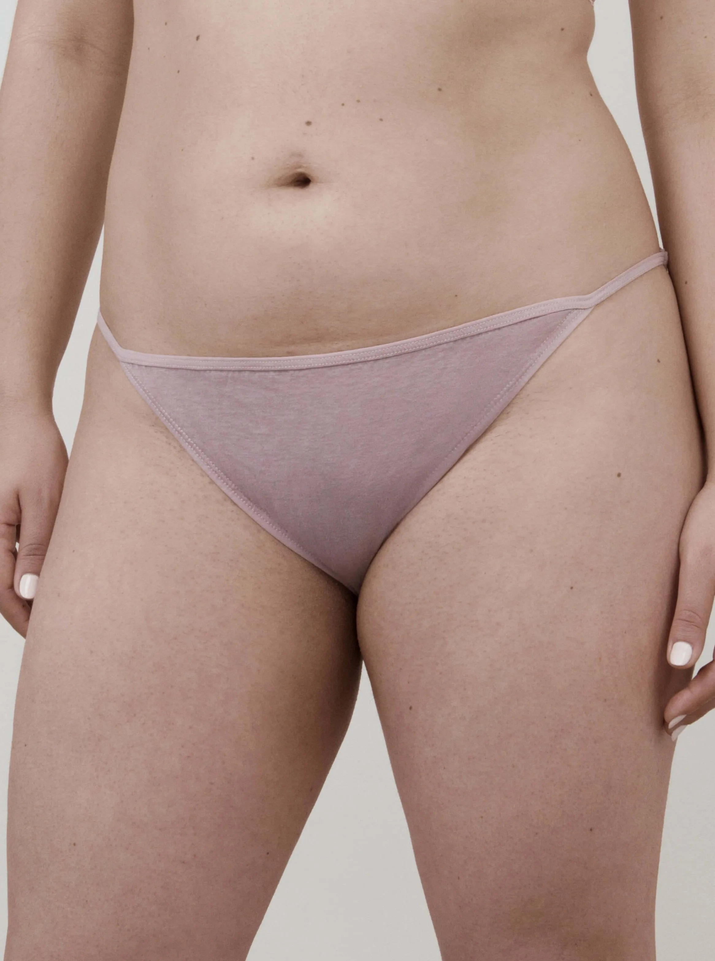 100% Organic Cotton String Bikini - Mauve