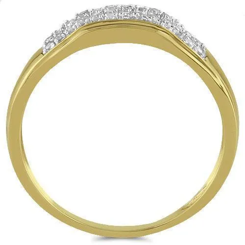 10K Yellow Gold Pave Diamond Wedding Ring Band Set 0.51 Ctw