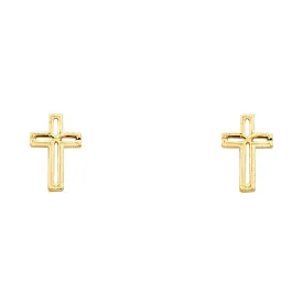 14K Gold Cross Post Earrings