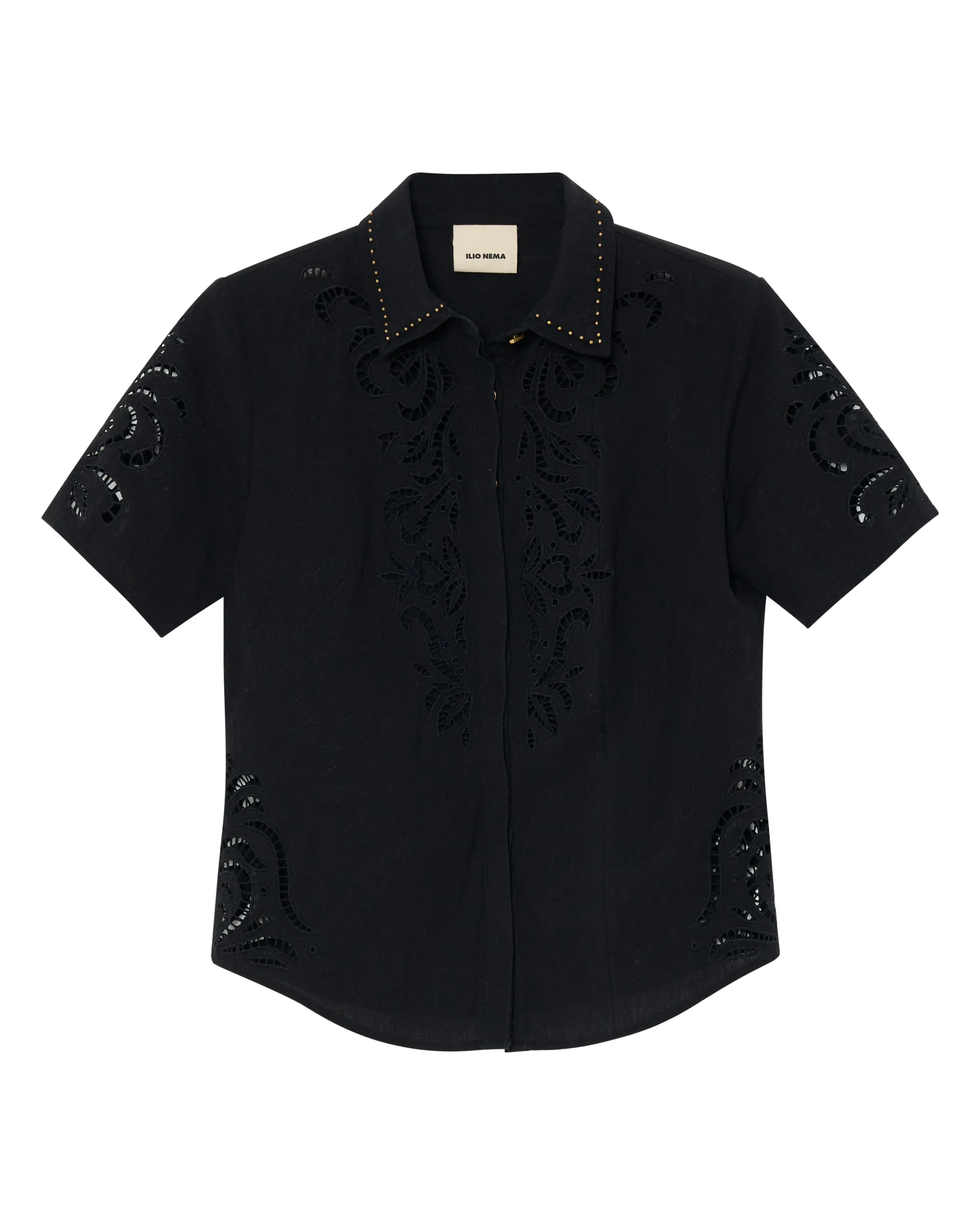 Anystos Black Eyelet Shirt