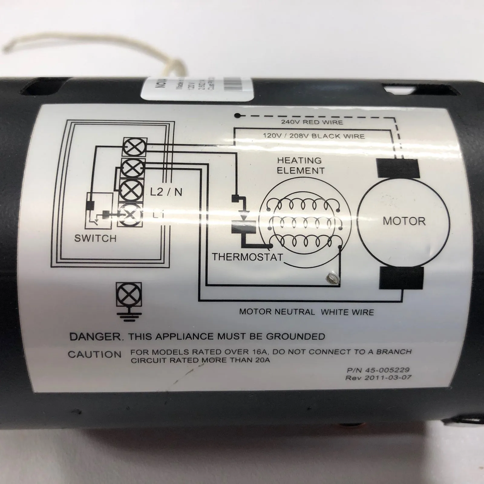 ASI 0110 TRADITIONAL Series Push-Button Model (110V/120V) MOTOR (Part# 005240)