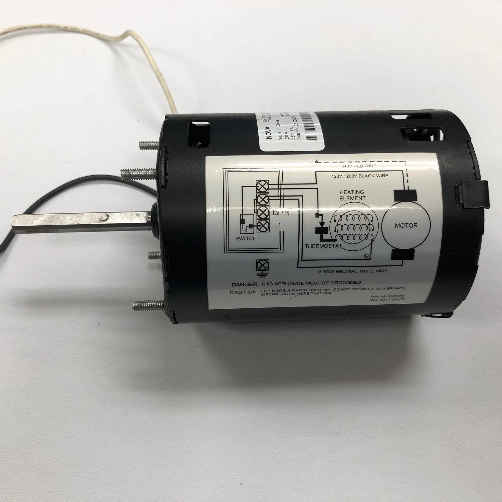 ASI 0110 TRADITIONAL Series Push-Button Model (110V/120V) MOTOR (Part# 005240)