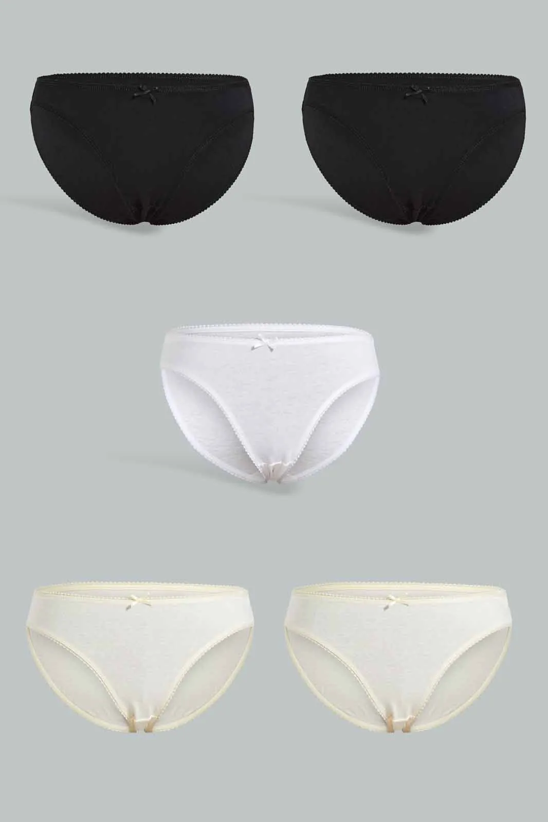 Assorted Plain Bikini Briefs Set For Women (Pack of 5)