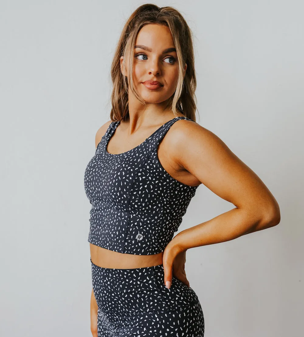 Astoria LUXE IGNITE Sports Crop - Black Speckle