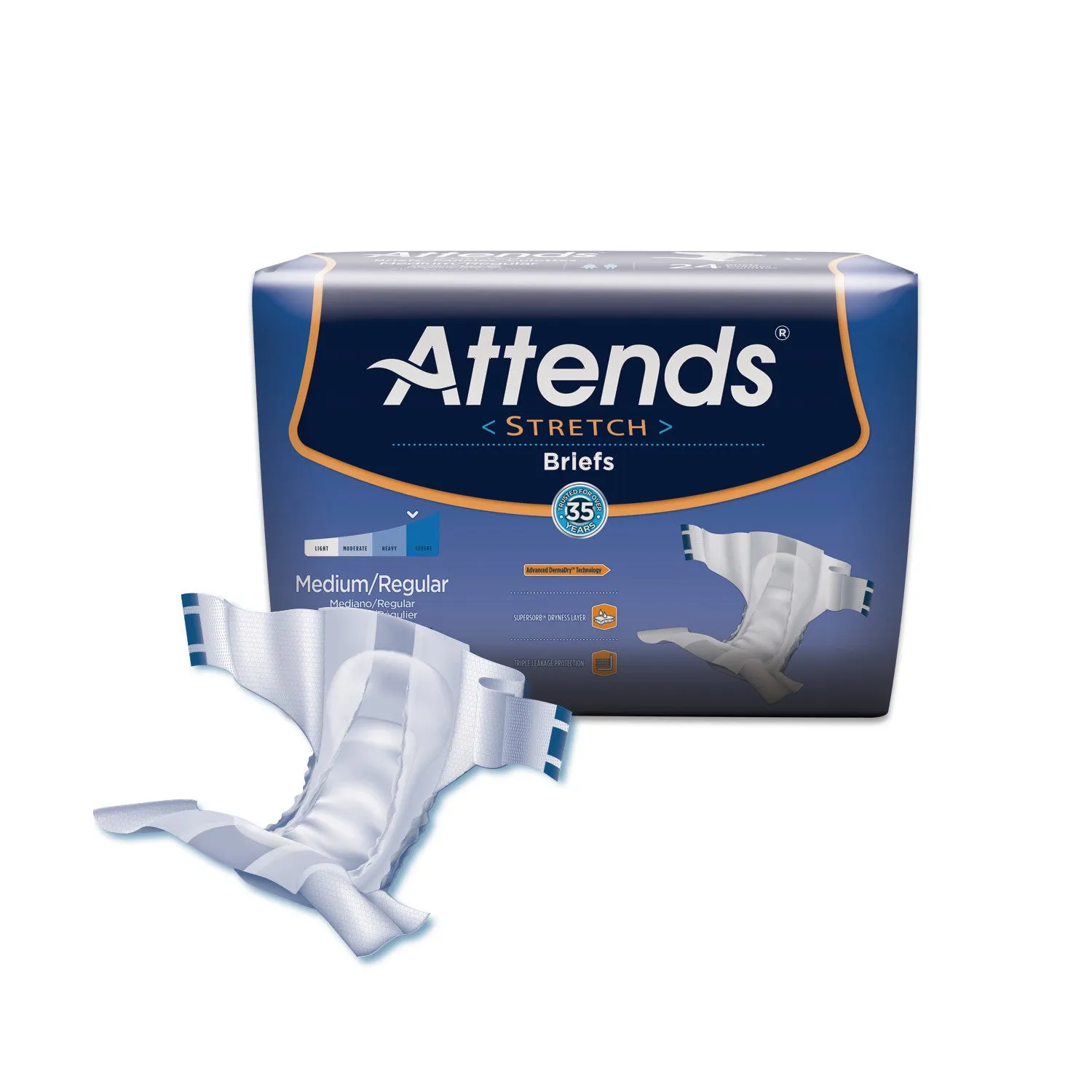 Attends Stretch Briefs, Severe Absorbency