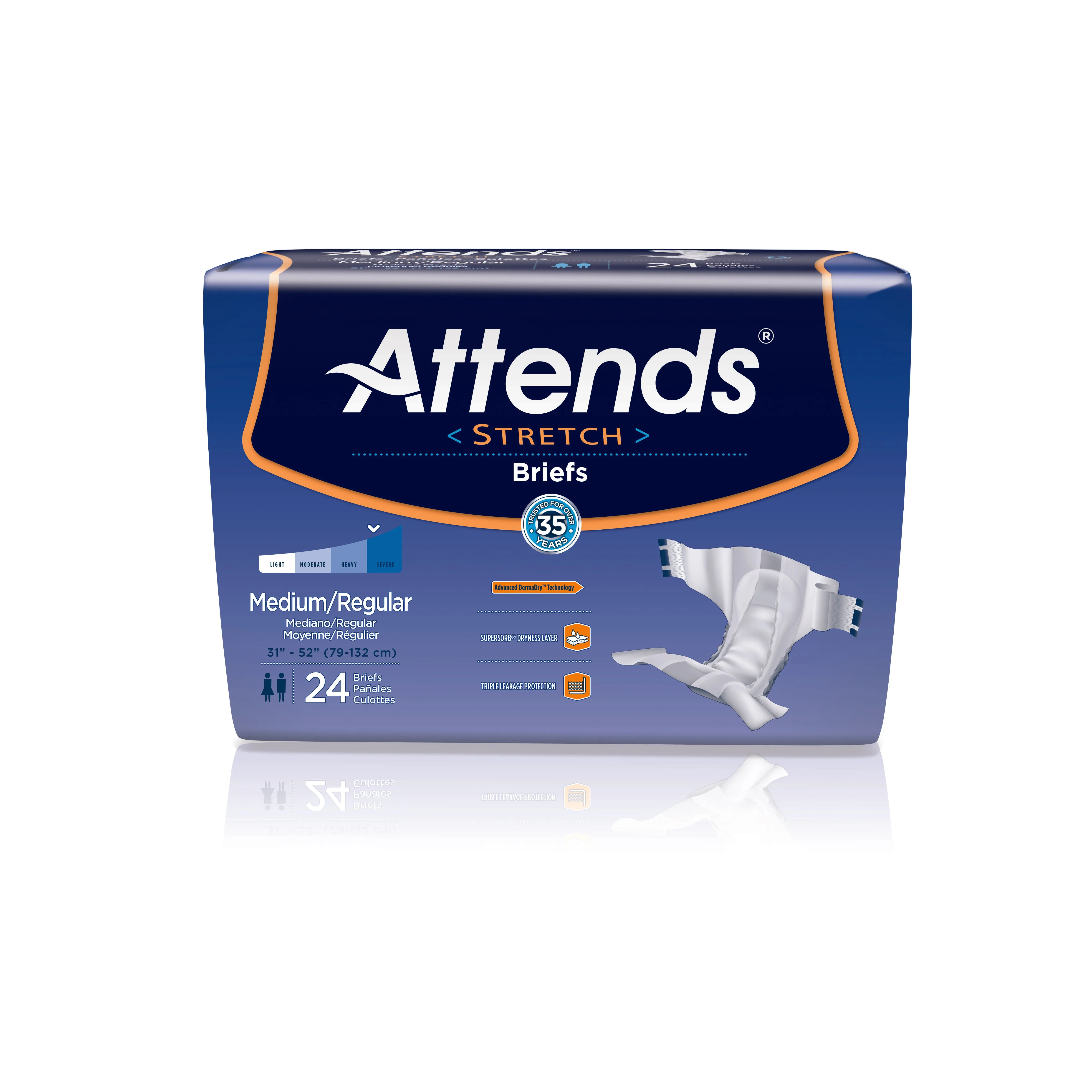 Attends Stretch Briefs, Severe Absorbency