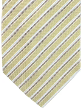 Attolini Silk Tie Olive Stripes FINAL SALE