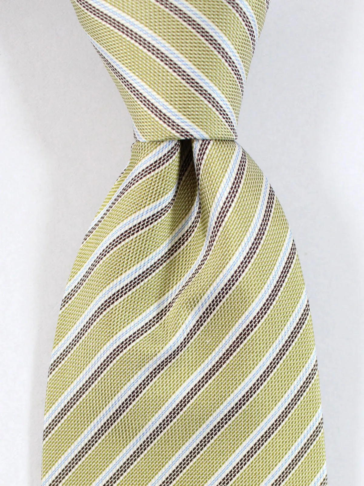 Attolini Silk Tie Olive Stripes FINAL SALE