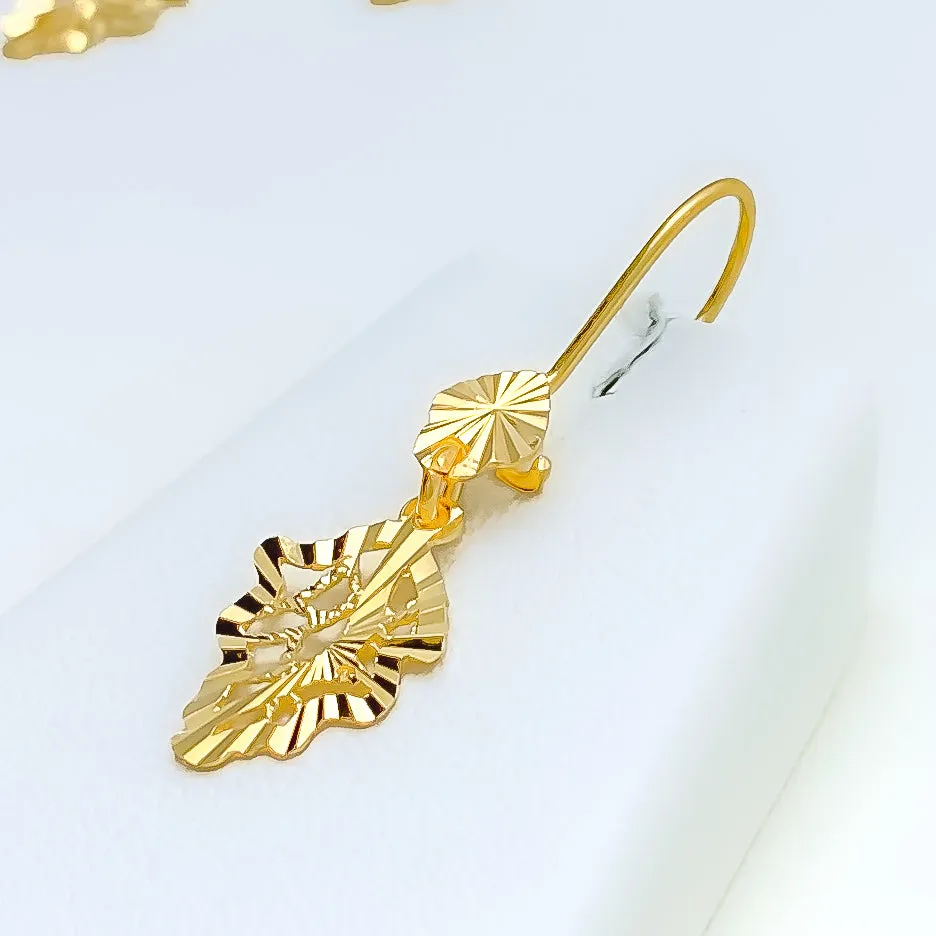 Attractive Hanging Leaf 21K Gold Necklace Set