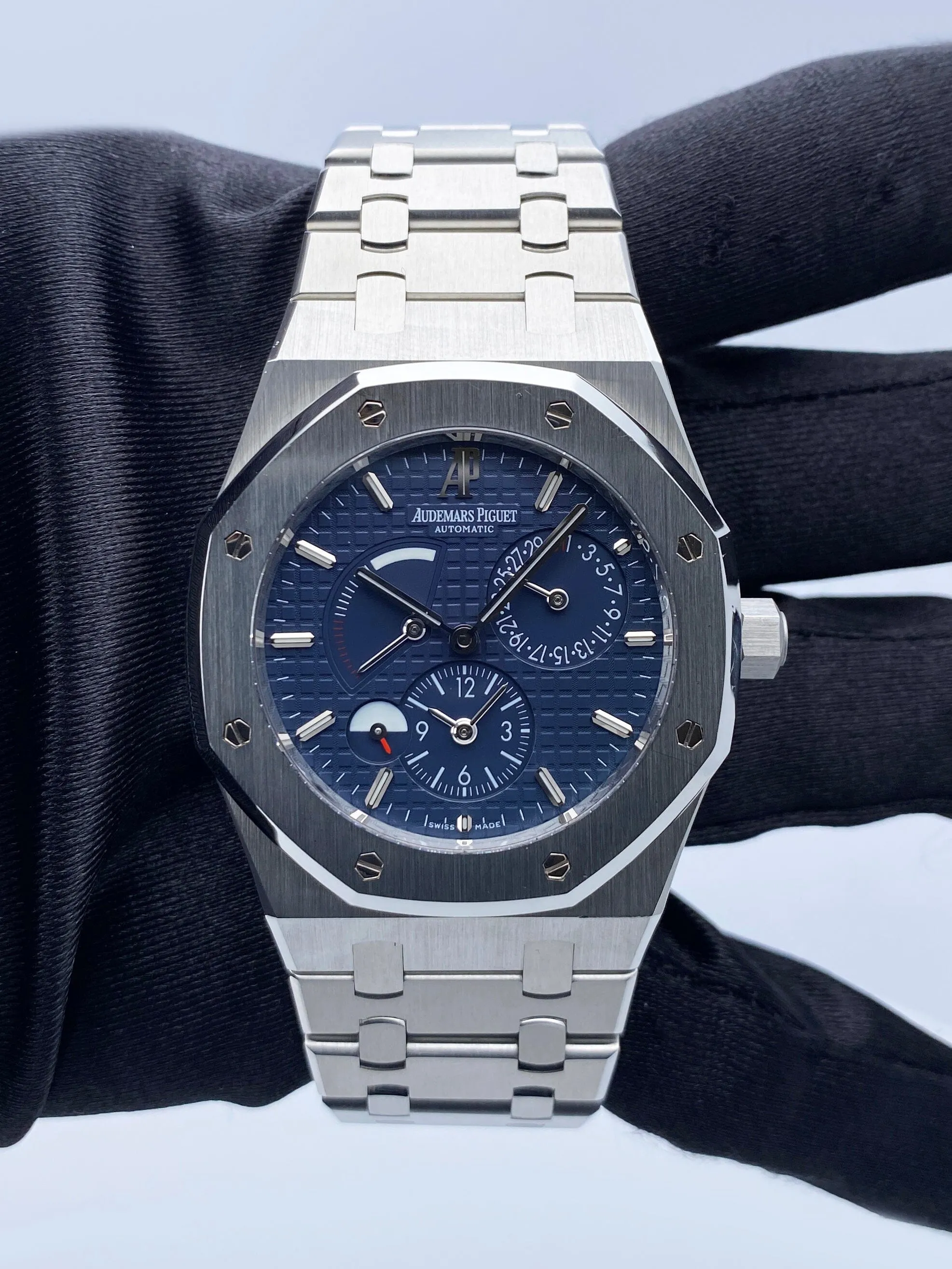 Audemars Piguet Royal Oak 26120ST Dual Time Blue Dial Mens Watch With Papers