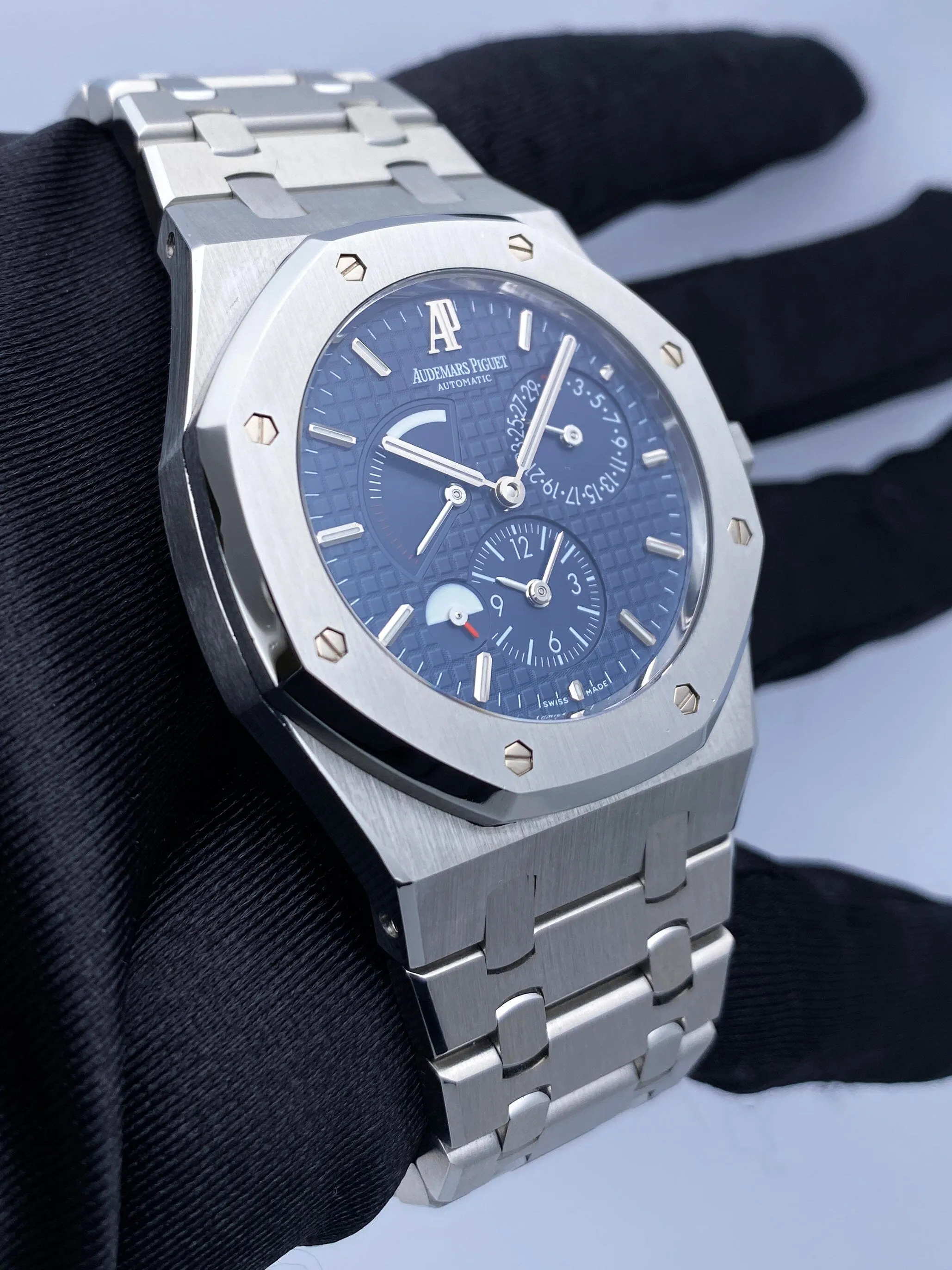 Audemars Piguet Royal Oak 26120ST Dual Time Blue Dial Mens Watch With Papers