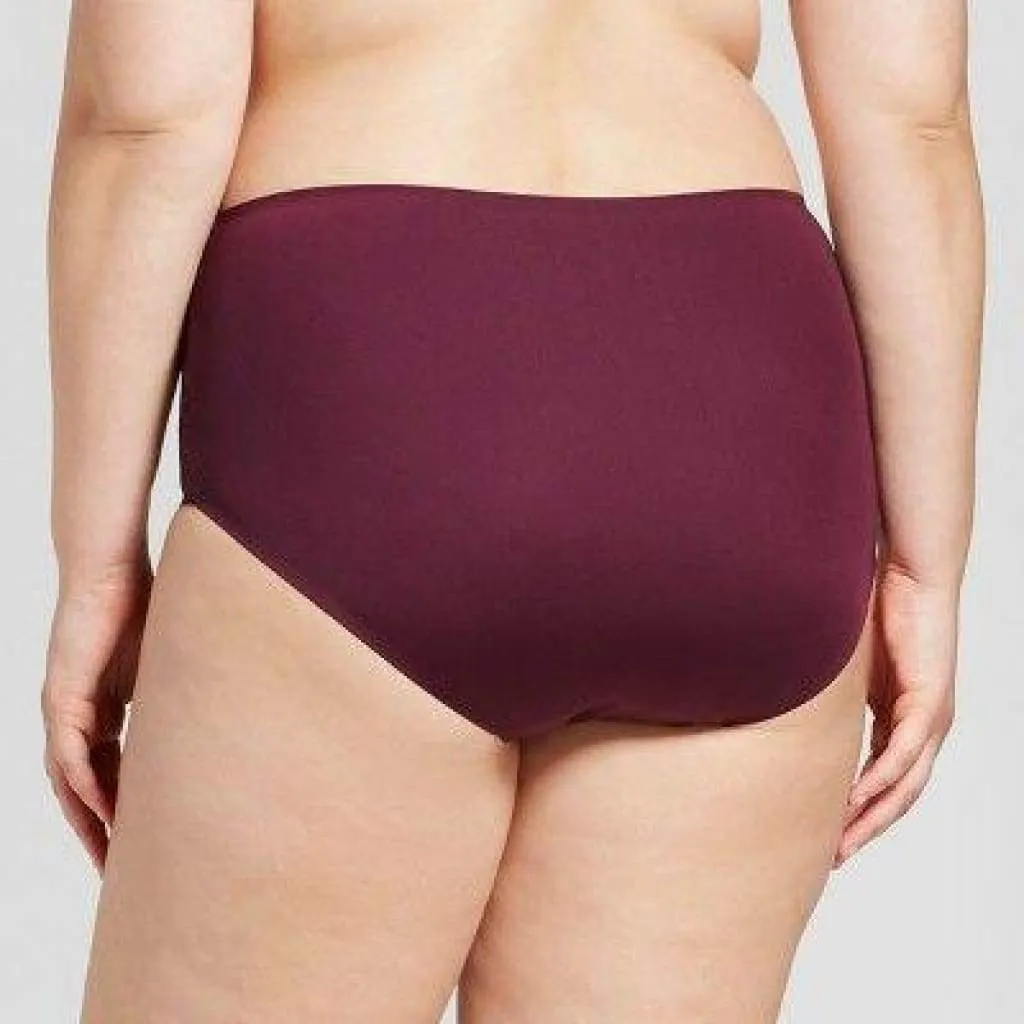 Ava & Viv High Waist Bonded Briefs with Lace 3X Embassy Purple