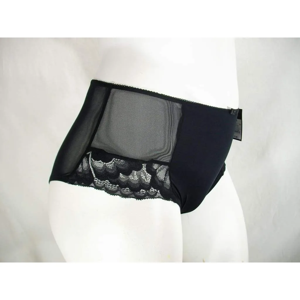 Ava & Viv High Waist Lace Briefs with Lace 3X Ebony Black