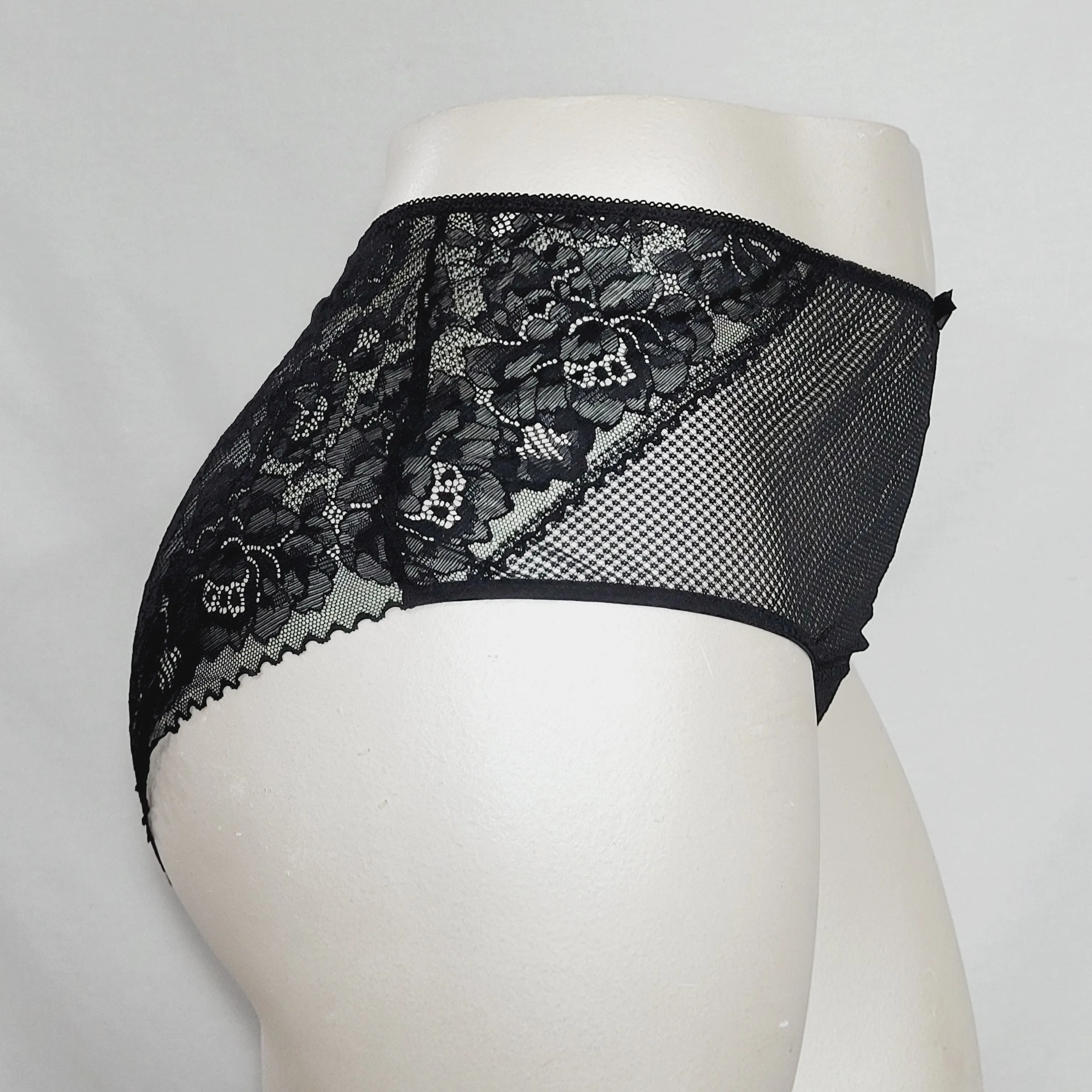 Ava & Viv Plus Size Semi Sheer Lace Hipster 4X Ebony Black