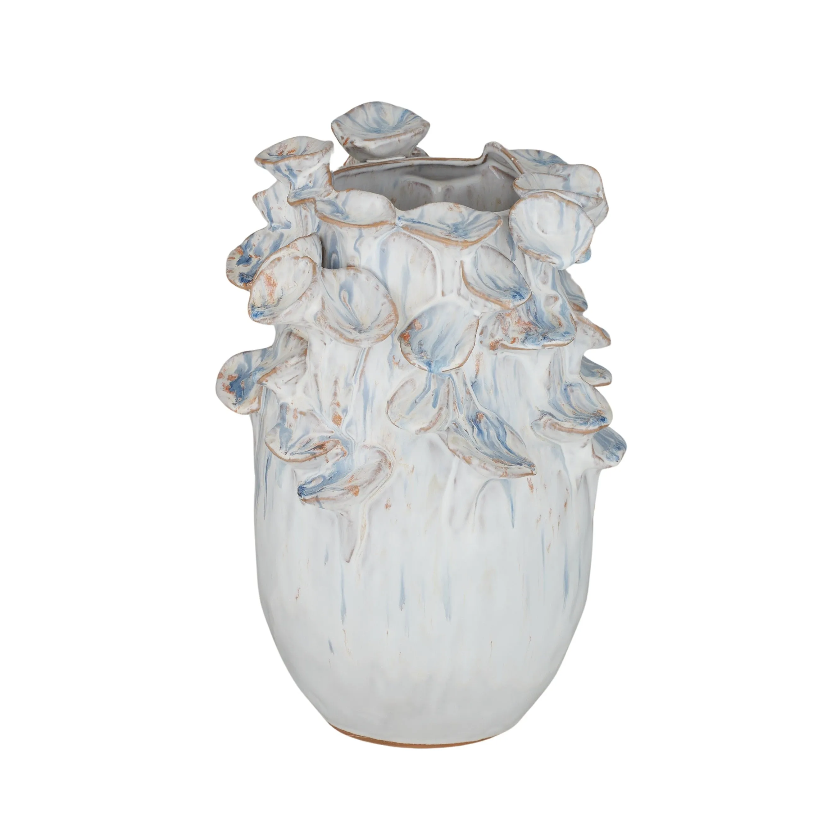 Avoca Ceramic Vase Large White/Blue