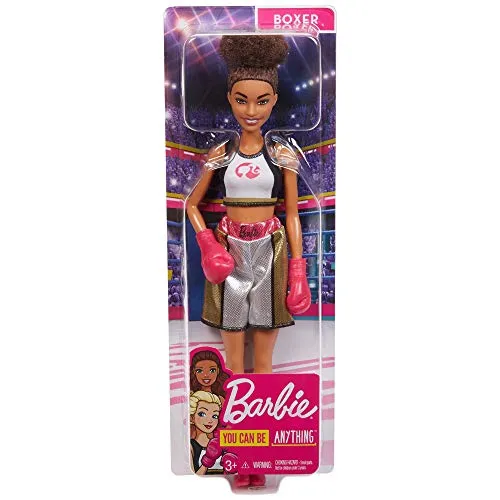 Barbie Boxer Brunette Doll with Boxing Outfit and Pink Boxing Gloves