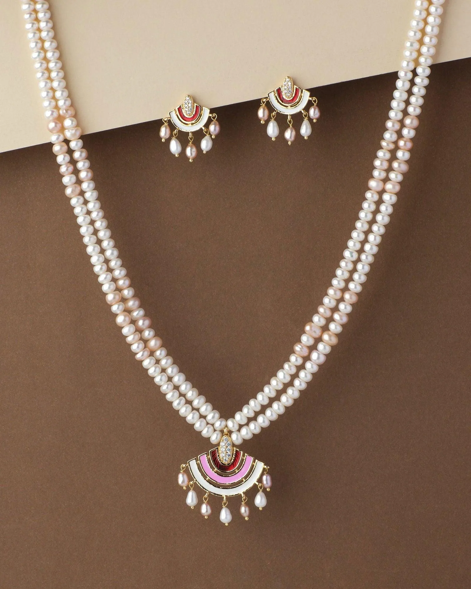 Beautiful Real Pearl Necklace Set