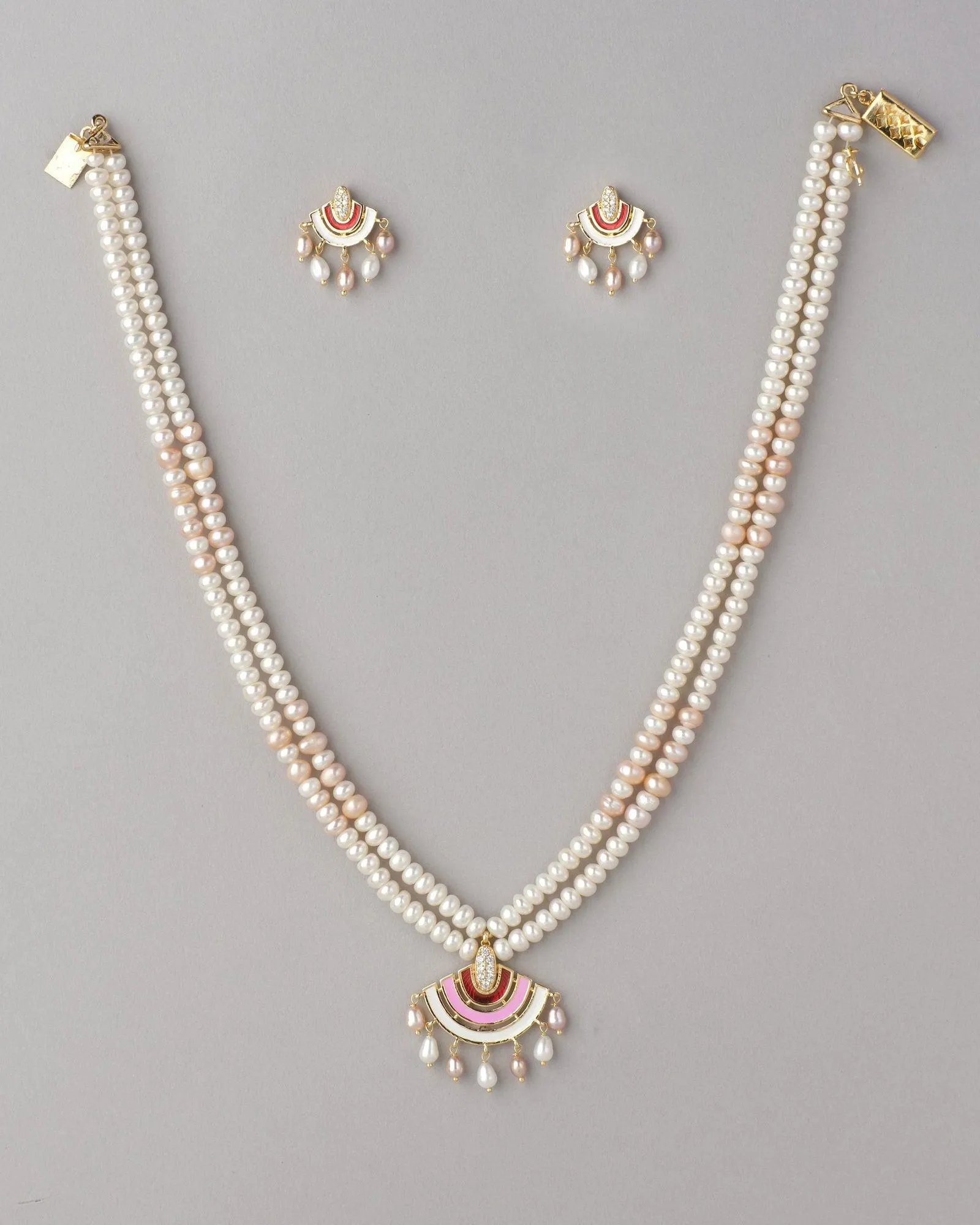 Beautiful Real Pearl Necklace Set