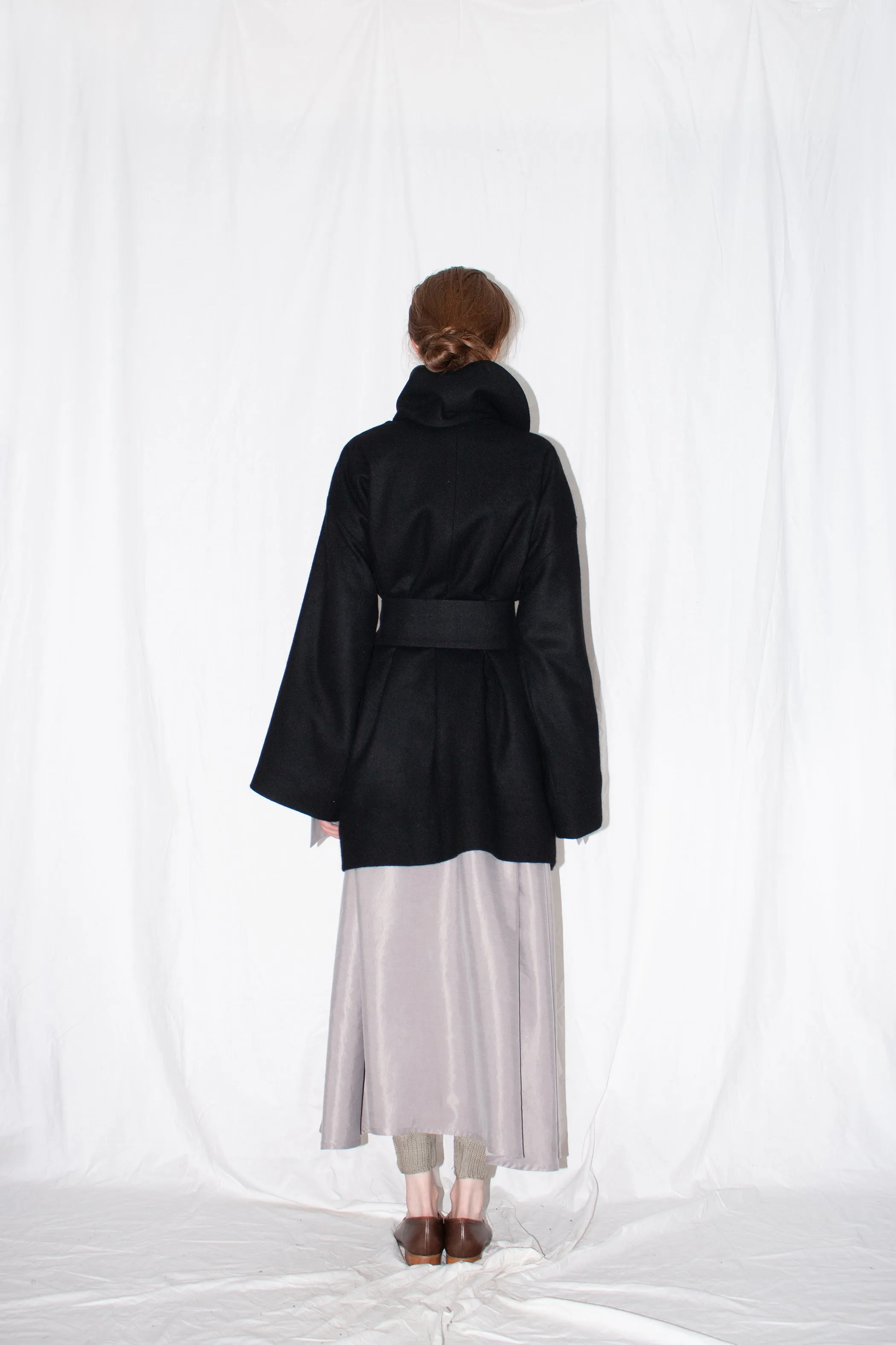 Black Oversized Shawl Jacket