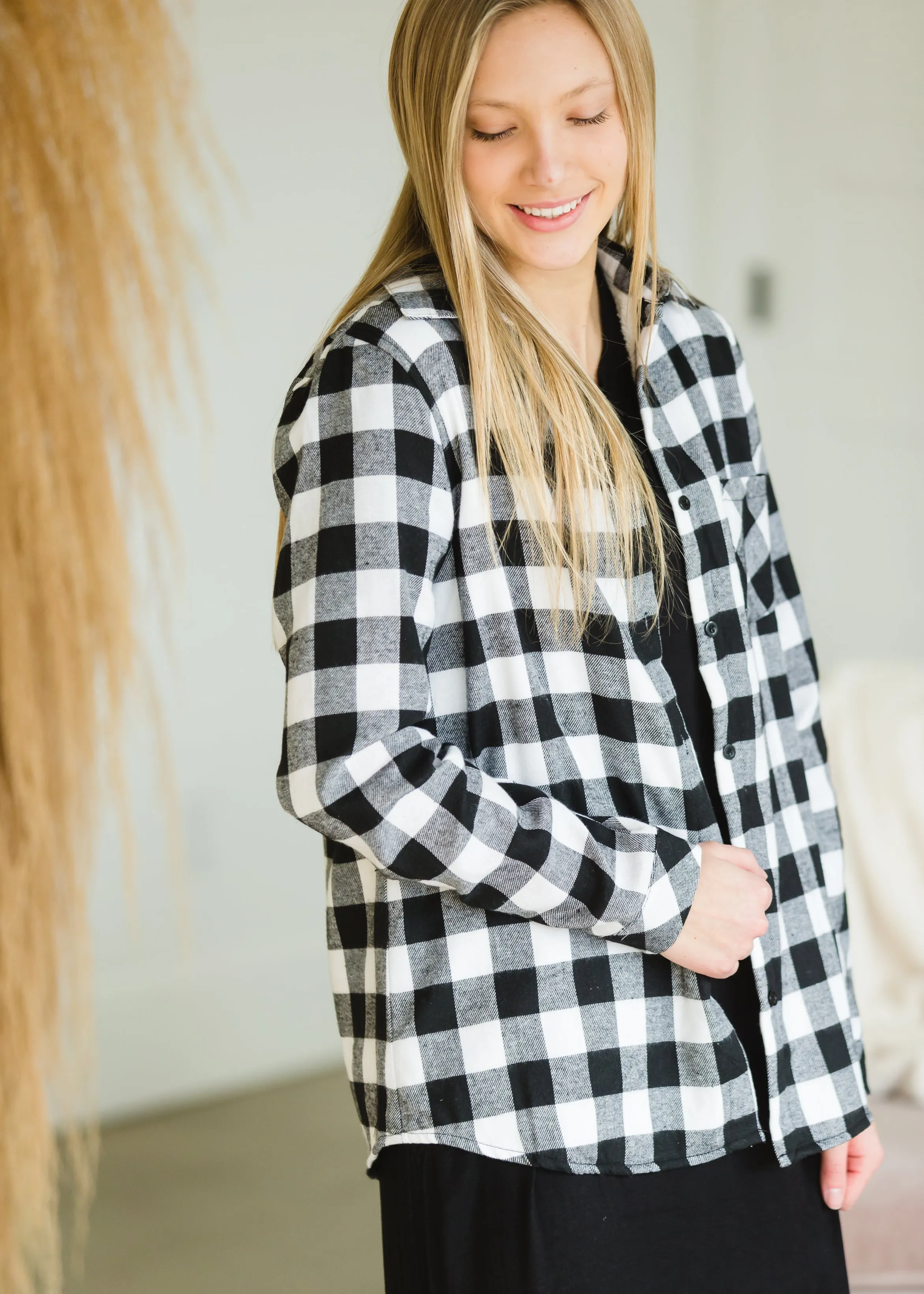 Black   White Buffalo Check Flannel - FINAL SALE