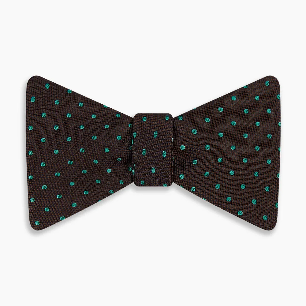 Blue and Brown Micro Dot Silk Bow Tie