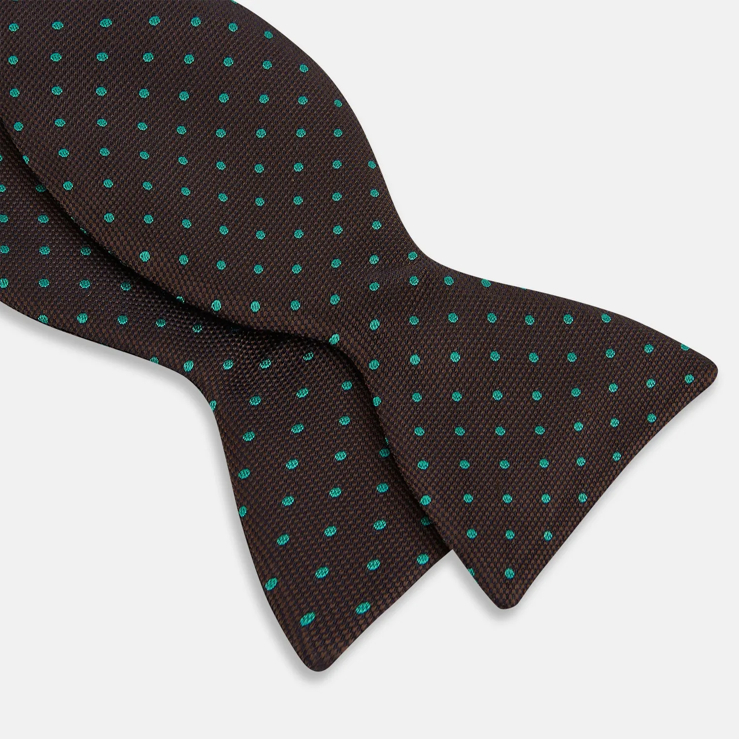 Blue and Brown Micro Dot Silk Bow Tie