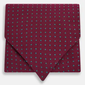 Blue and Burgundy Micro Dot Silk Cravat