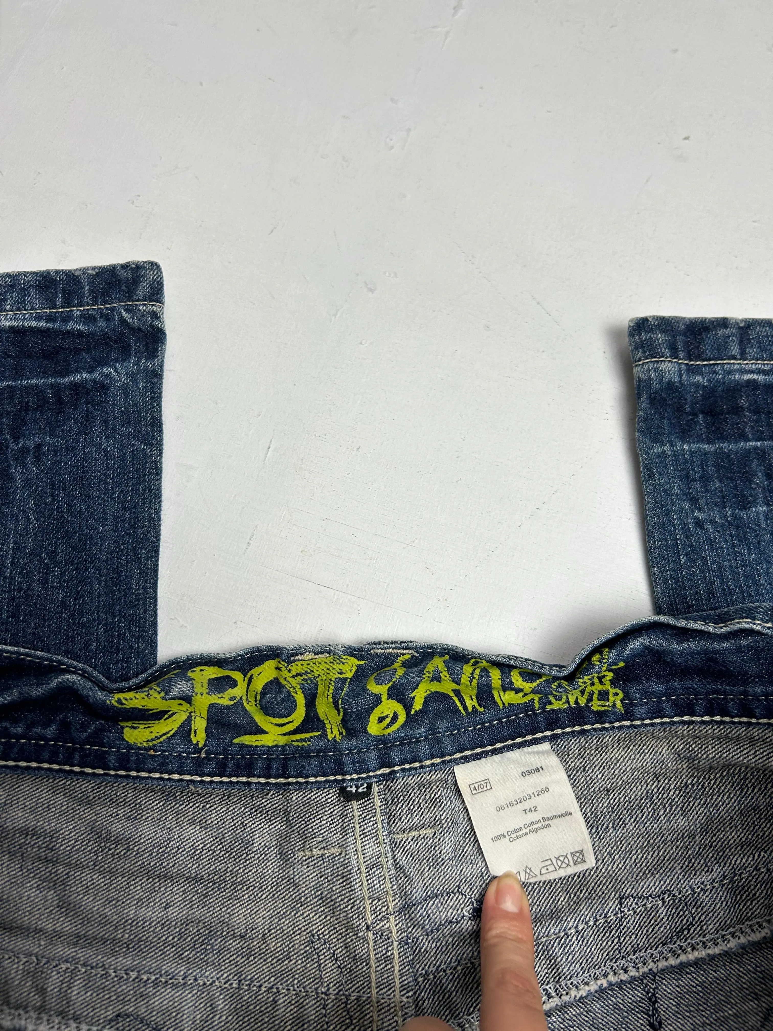 Blue denim low waist baggy pants (L)