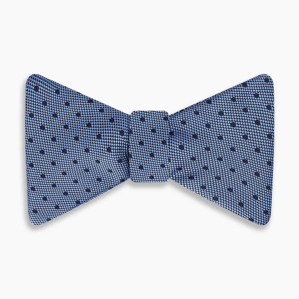 Blue Micro Dot Silk  Bow Tie