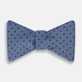 Blue Micro Dot Silk  Bow Tie