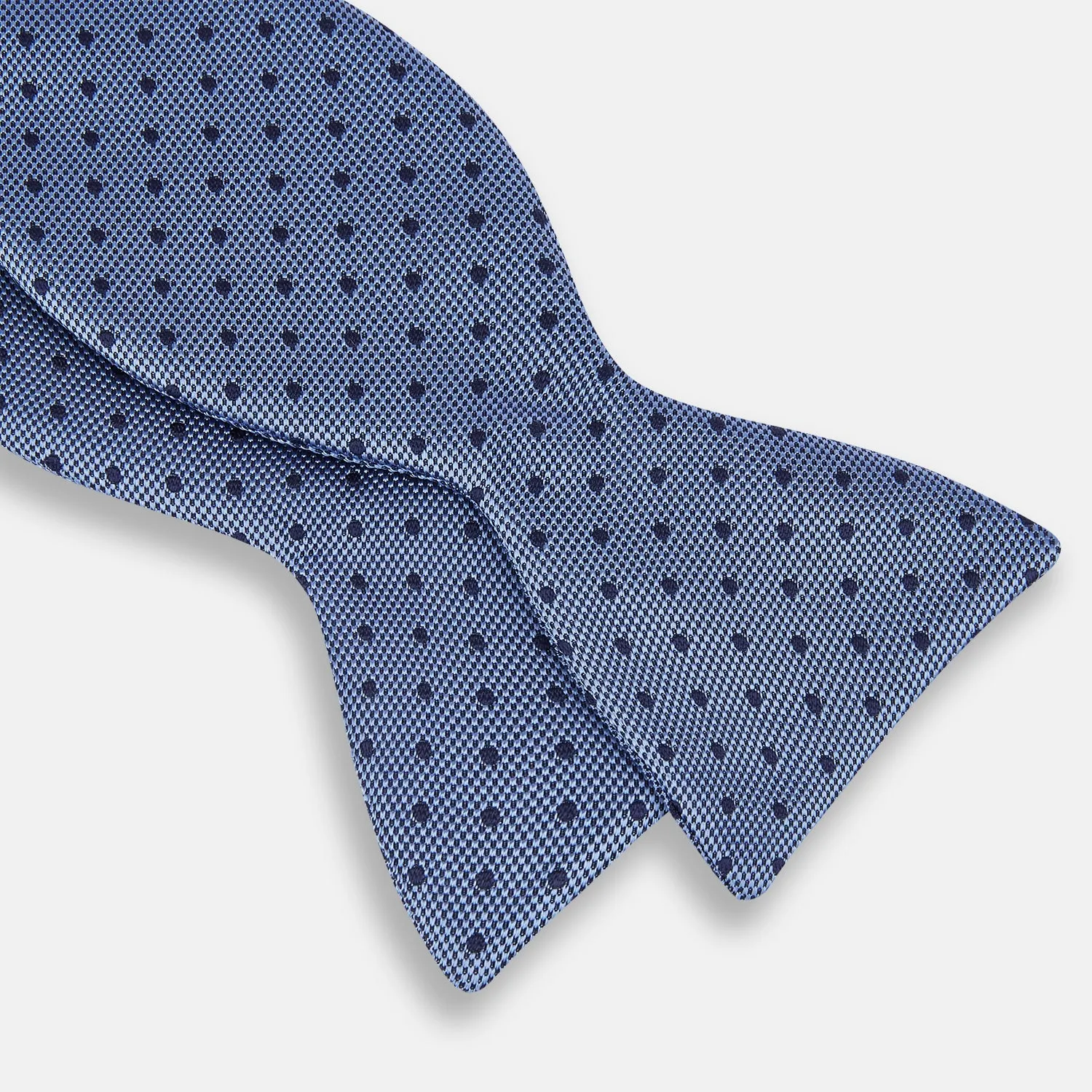 Blue Micro Dot Silk  Bow Tie