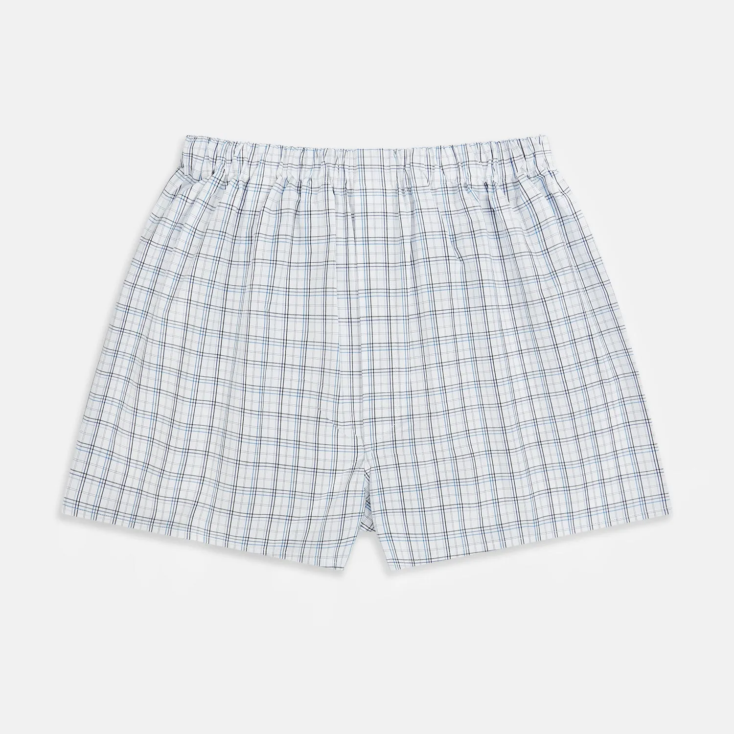 Blue Multi Graph Check Godfrey Boxer Shorts