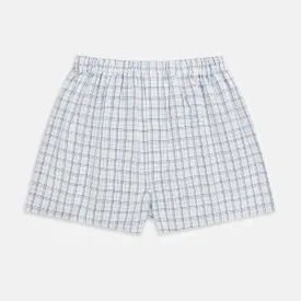 Blue Multi Graph Check Godfrey Boxer Shorts