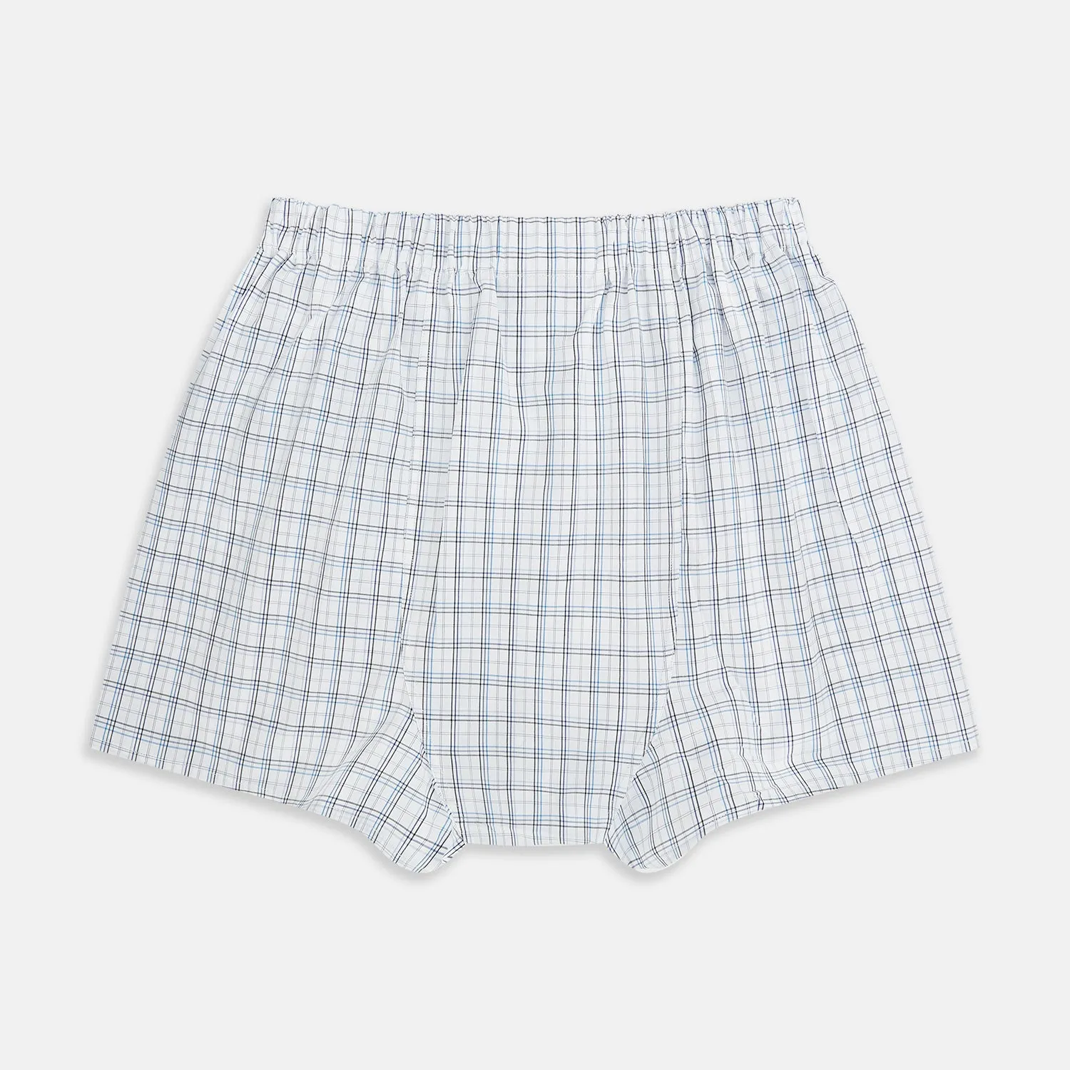 Blue Multi Graph Check Godfrey Boxer Shorts