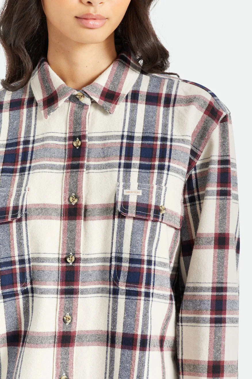 Bowery Boyfriend L/S Flannel - Dove/Mahogany