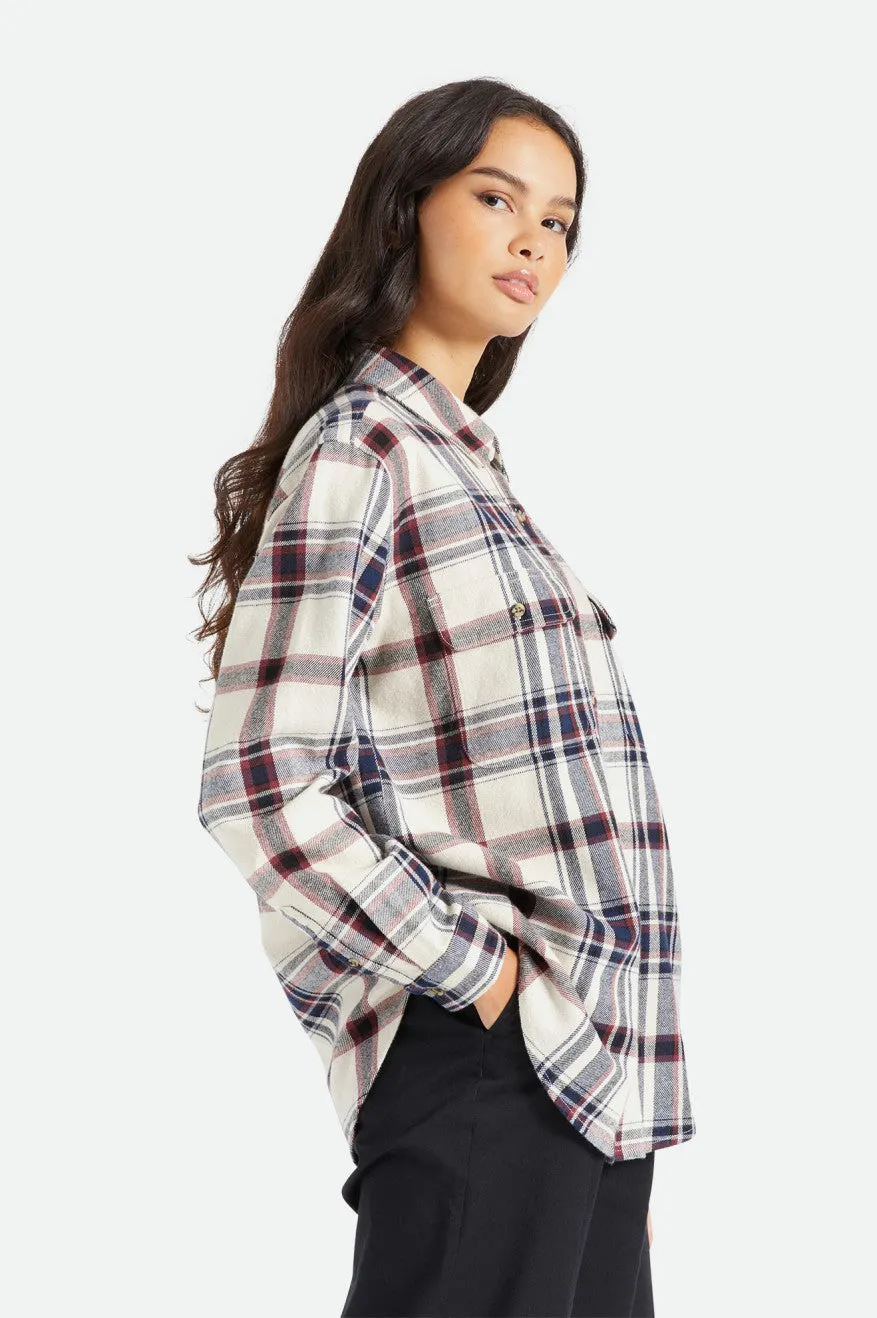 Bowery Boyfriend L/S Flannel - Dove/Mahogany