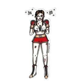 Boxer Pinup Sticker