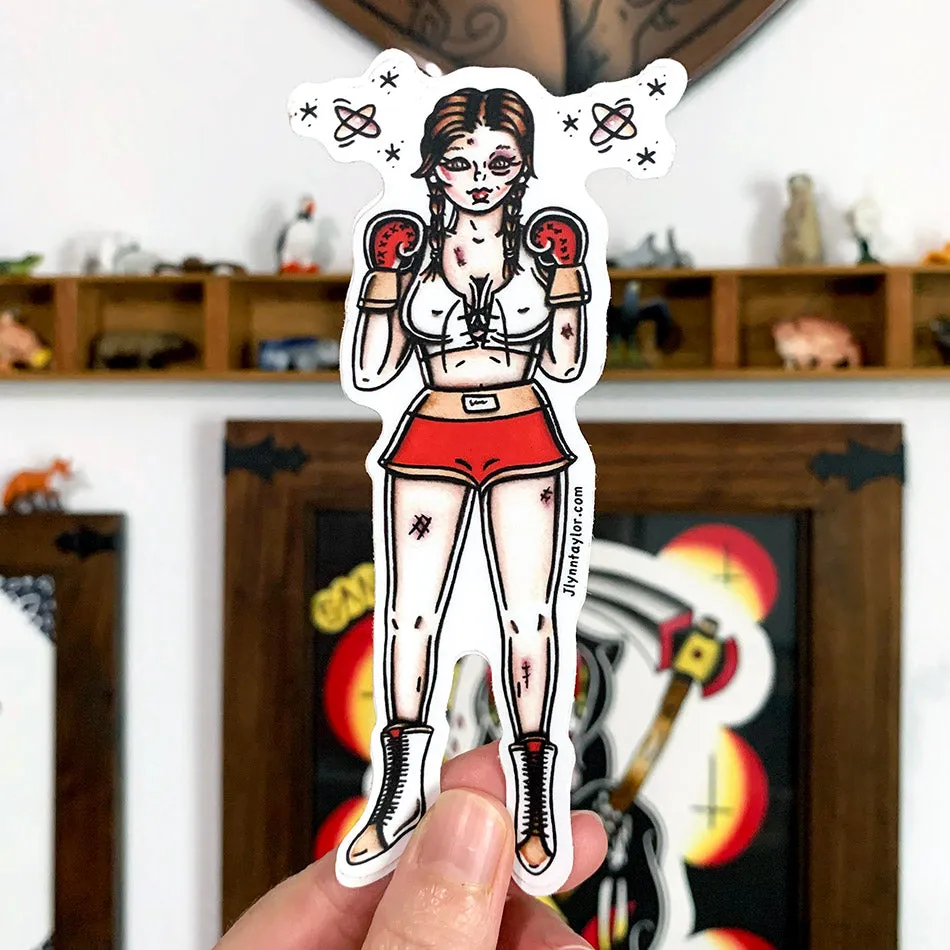 Boxer Pinup Sticker