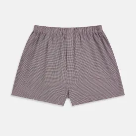 Burgundy Houndstooth Godfrey Boxer Shorts