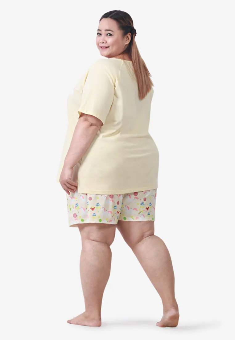 Butterscotch Unicorn Sleep Shorts - Yellow