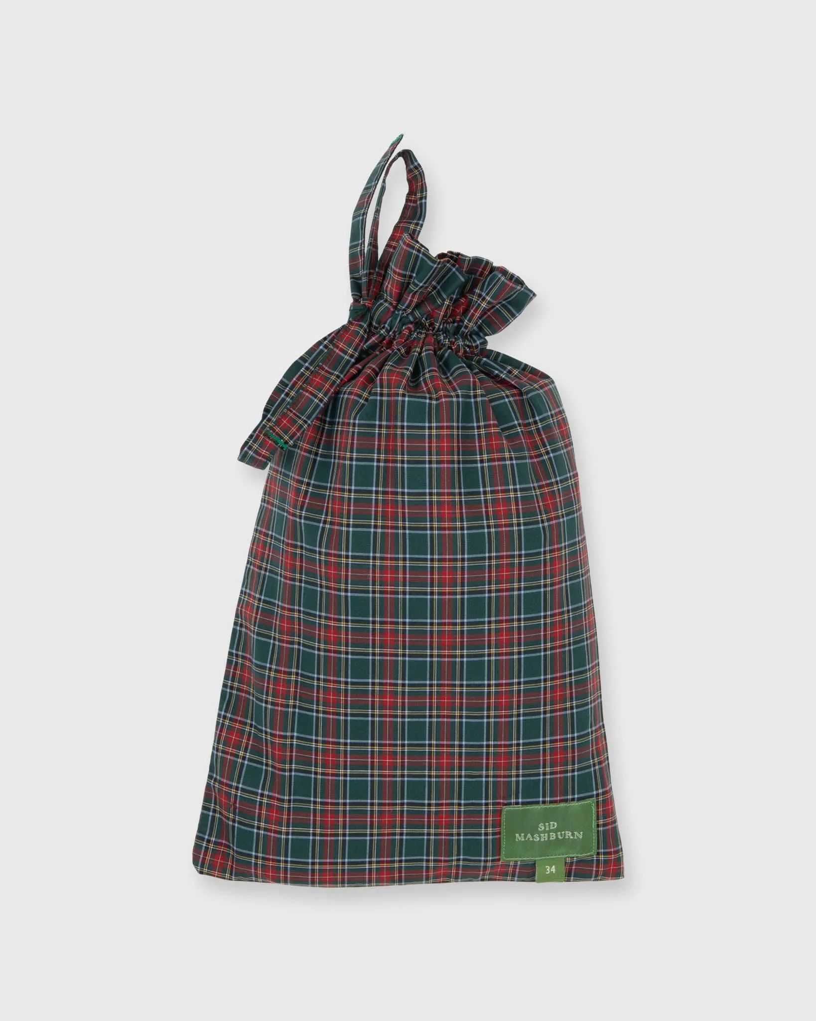 Button-Front Boxer Short in Hunter Tartan Poplin