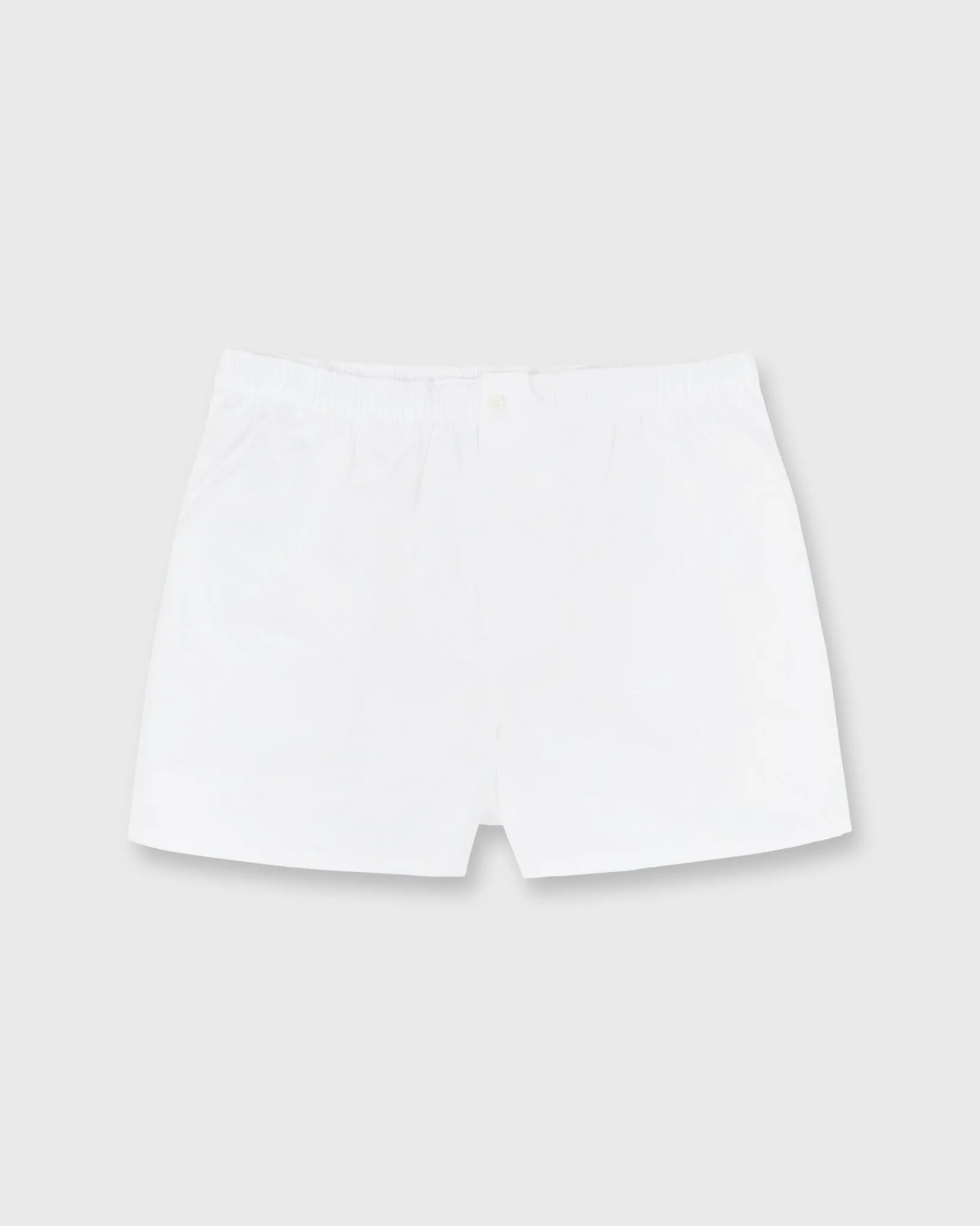 Button-Front Boxer Short in White Poplin