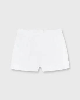 Button-Front Boxer Short in White Poplin