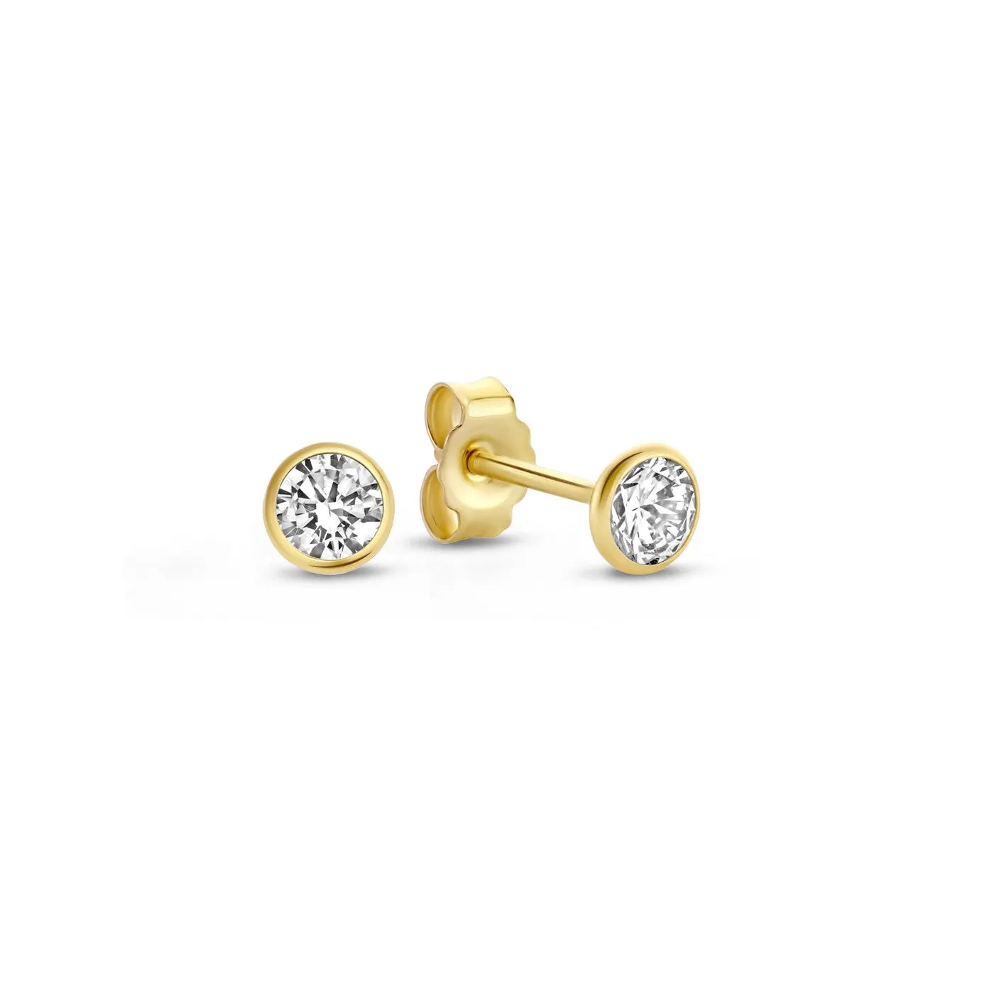 Cadeau d'Isabel 14 karat gold earring set with zirconia stones