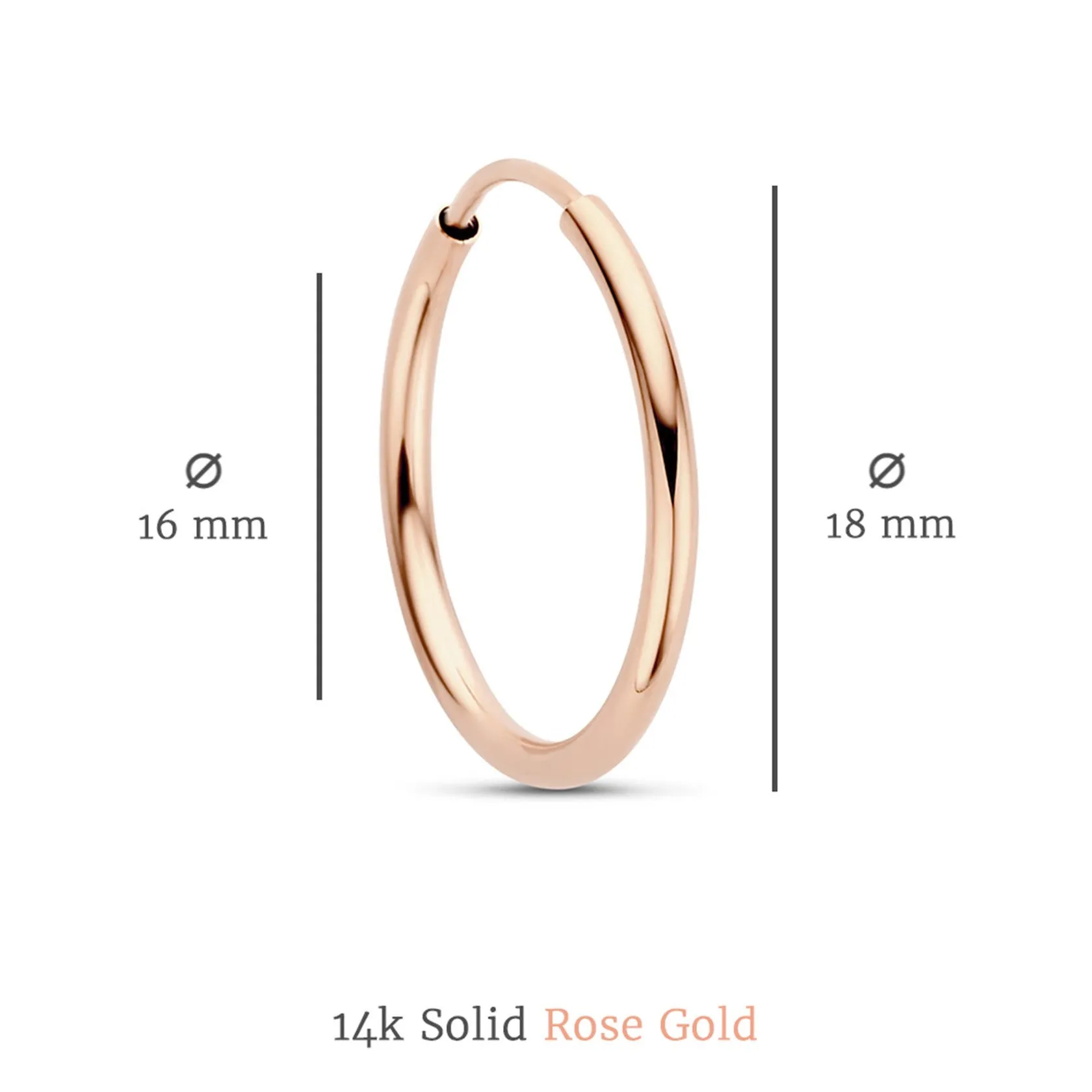 Cadeau d'Isabel 14 karat rose gold earring set