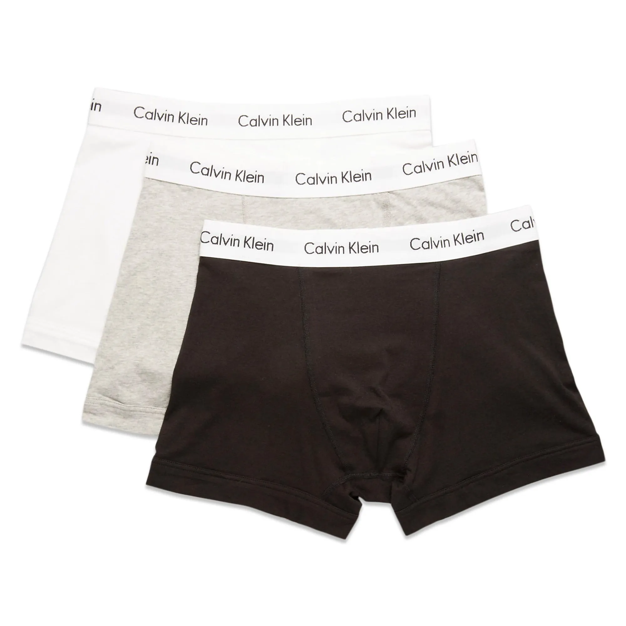 Calvin Klein Cotton Stretch Trunks - Black/White/Grey