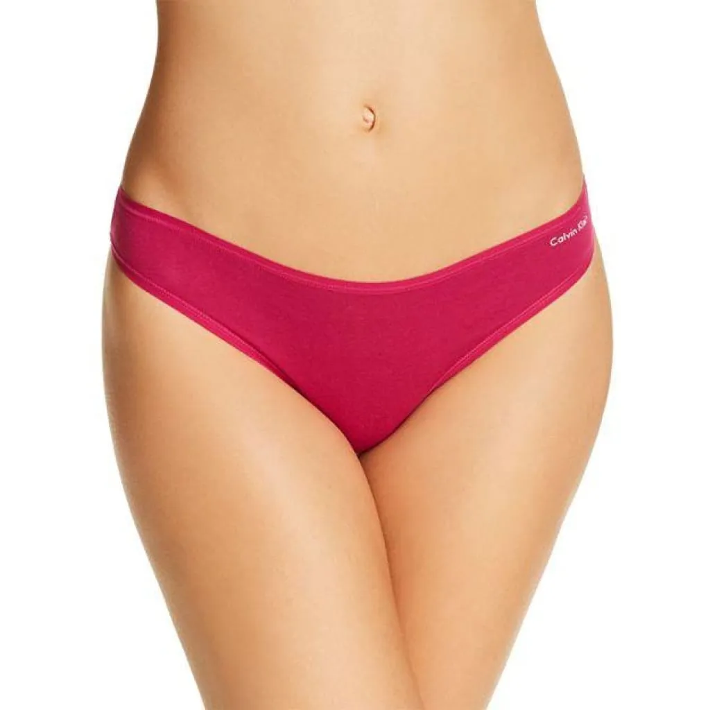 Calvin Klein QD3643 Cotton Form Thong LARGE Raspberry Pink NWT