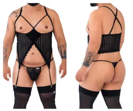 CandyMan 99654X Mesh Two Piece Set Color Black