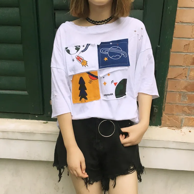 Cartoon Patches Tee