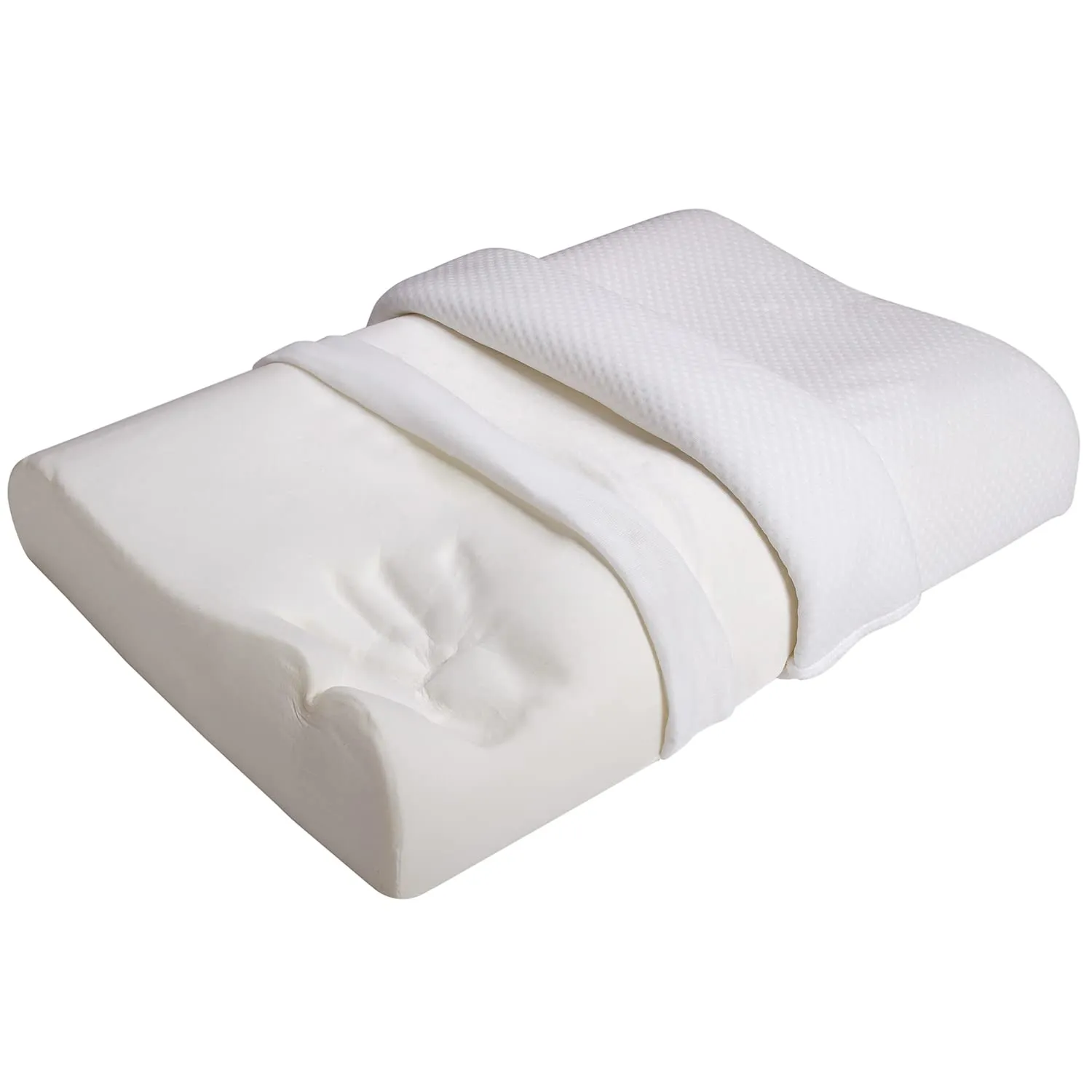 Cervical Pillow for Neck Pain | Contoured Orthopedic Memory Foam Pillow with Cooling Gel